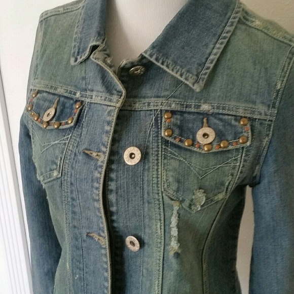 Vanilla Star Denim Embroidered Jacket EUC size L - Picture 7 of 8